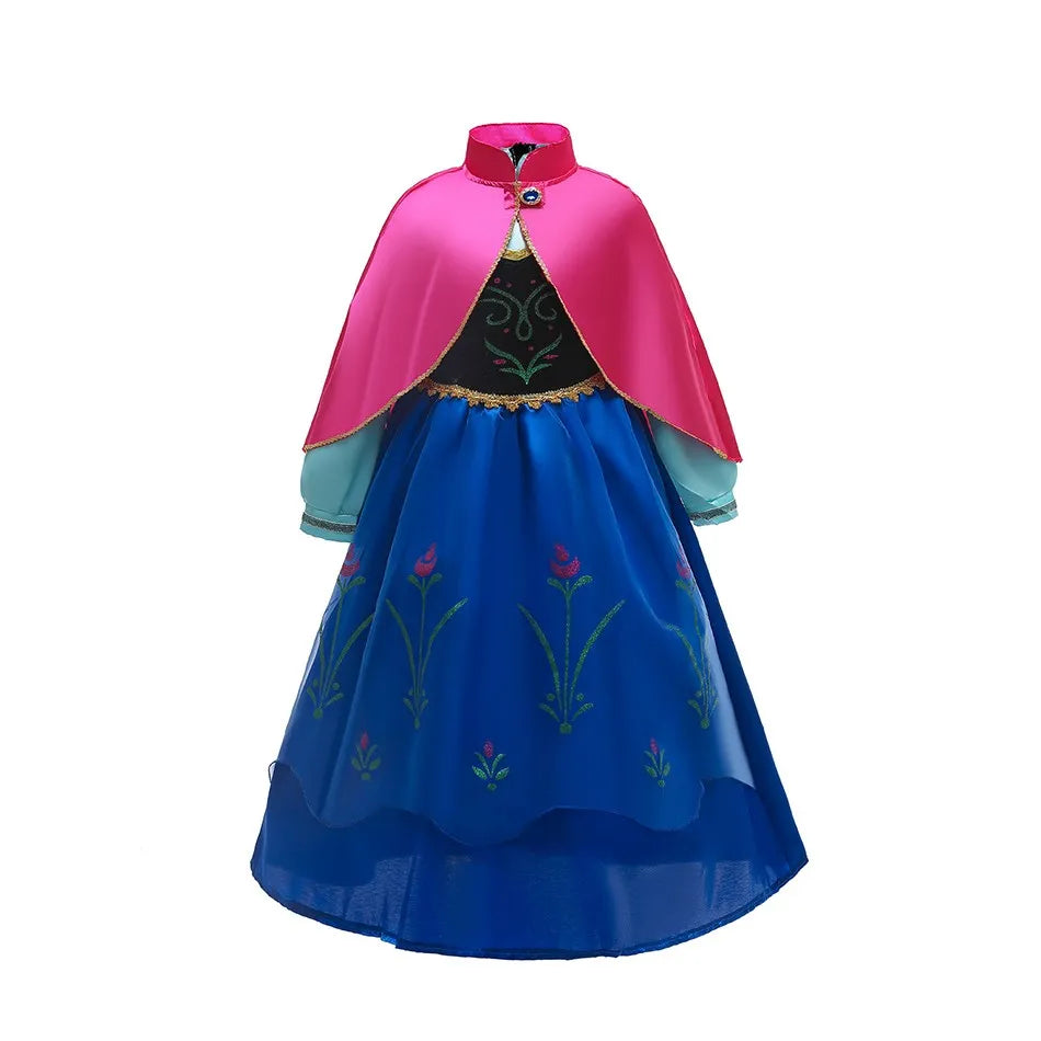 Girl Anna Elsa Dress Kids Halloween Cosplay Costume Children Princess Dresses