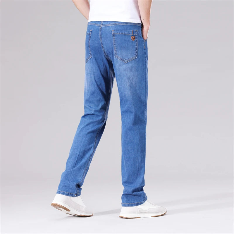 Men Denim Jeans Thin Summer Male Work Pants