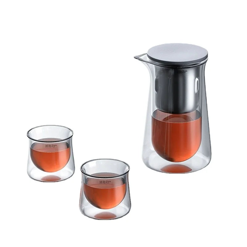 High-end Glass Teapot One-button Filtration Tea Pot