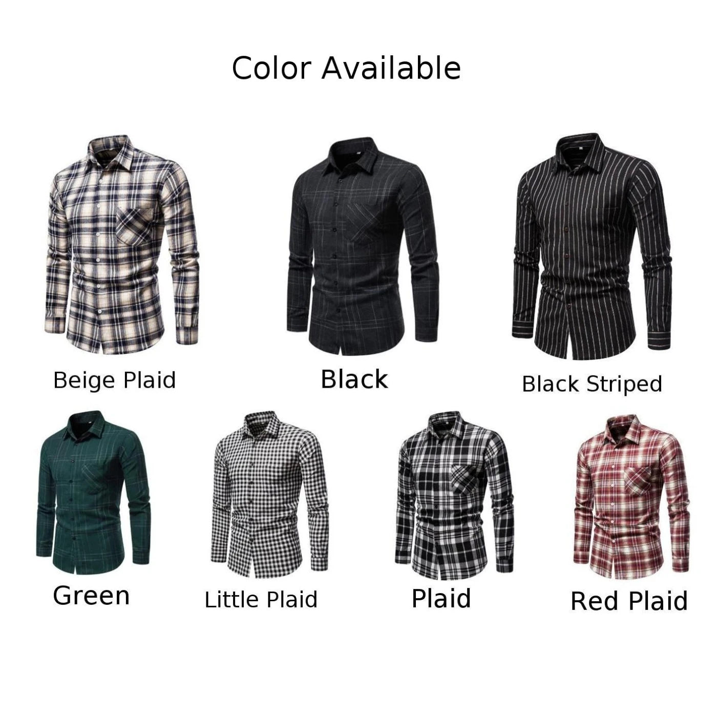 Men Casual Button Down Shirts Blouse Checkered Check Plaid Oversized Tops