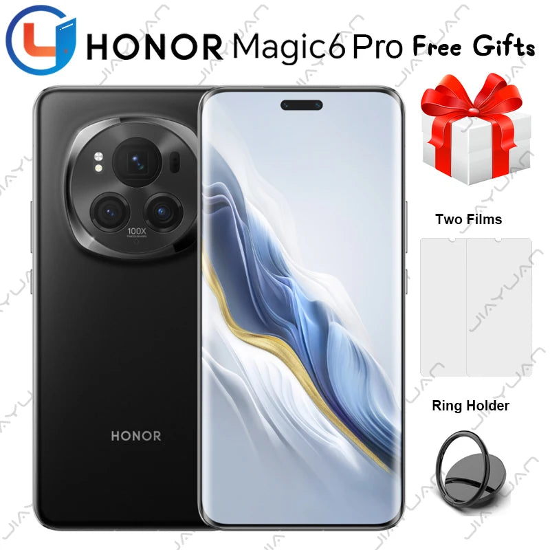 Original HONOR Magic 6 Pro 5G Mobile Phone 6.8" 120Hz Screen Snapdragon 8 Gen 3 Camera 180MP Battery 5600mAh GMS Smartphone