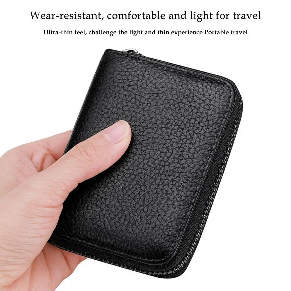 Anti-Magnetization Card Holder Zipper 9 Card Position Women Men Credit Card Wallet