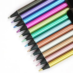 12 Colors Metallic Pencil Colored Drawing Pencil Sketching Pencil