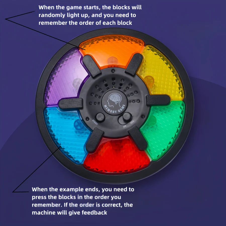 Interactive Memory Game Machine，Game Board With Led Lights And Sound Effects