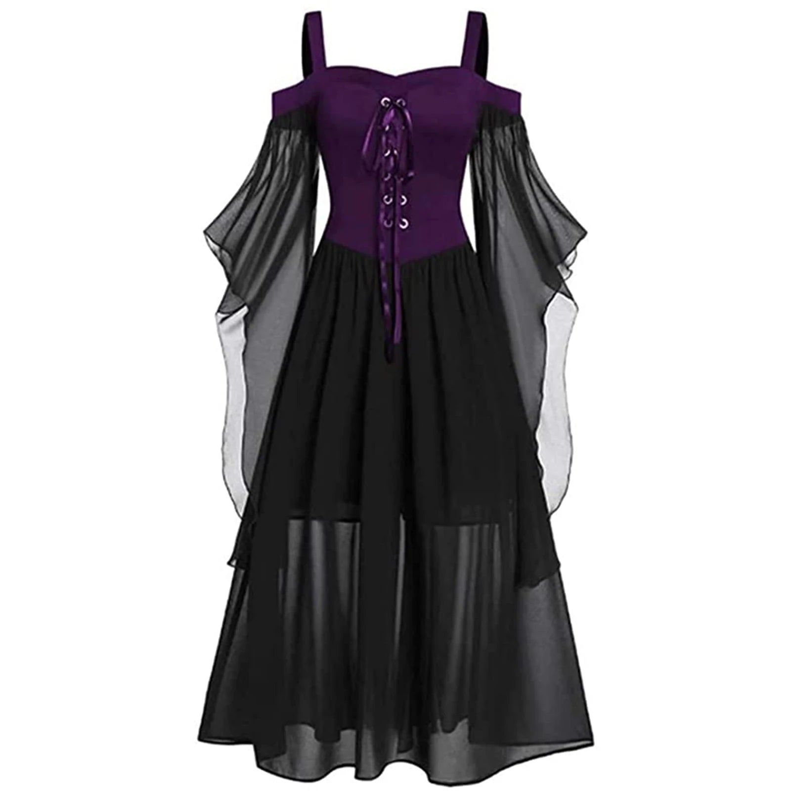 Halloween Vampire Clothes Female Off Shoulder Dress, Witch Cosplay Costume Props Sets