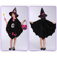 Halloween Girls Witch Dress Toddler Kids Bat Costume Infant Vampirina Dress Up Children Vampire Pumpkin Clothing  Carnival Party