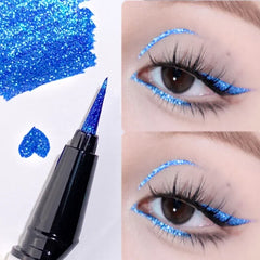 Liquid Aurora Blue Shiny Eye Liner Pen Glitter Phosphorescence Pigment Waterproof Shimmer Sparkling Eyeliners