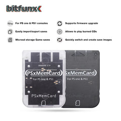 Bitfunx Psxmemcard PS1 Memory Card with 512MB microSD card Save Image for SONY Playstation1 PS One Console