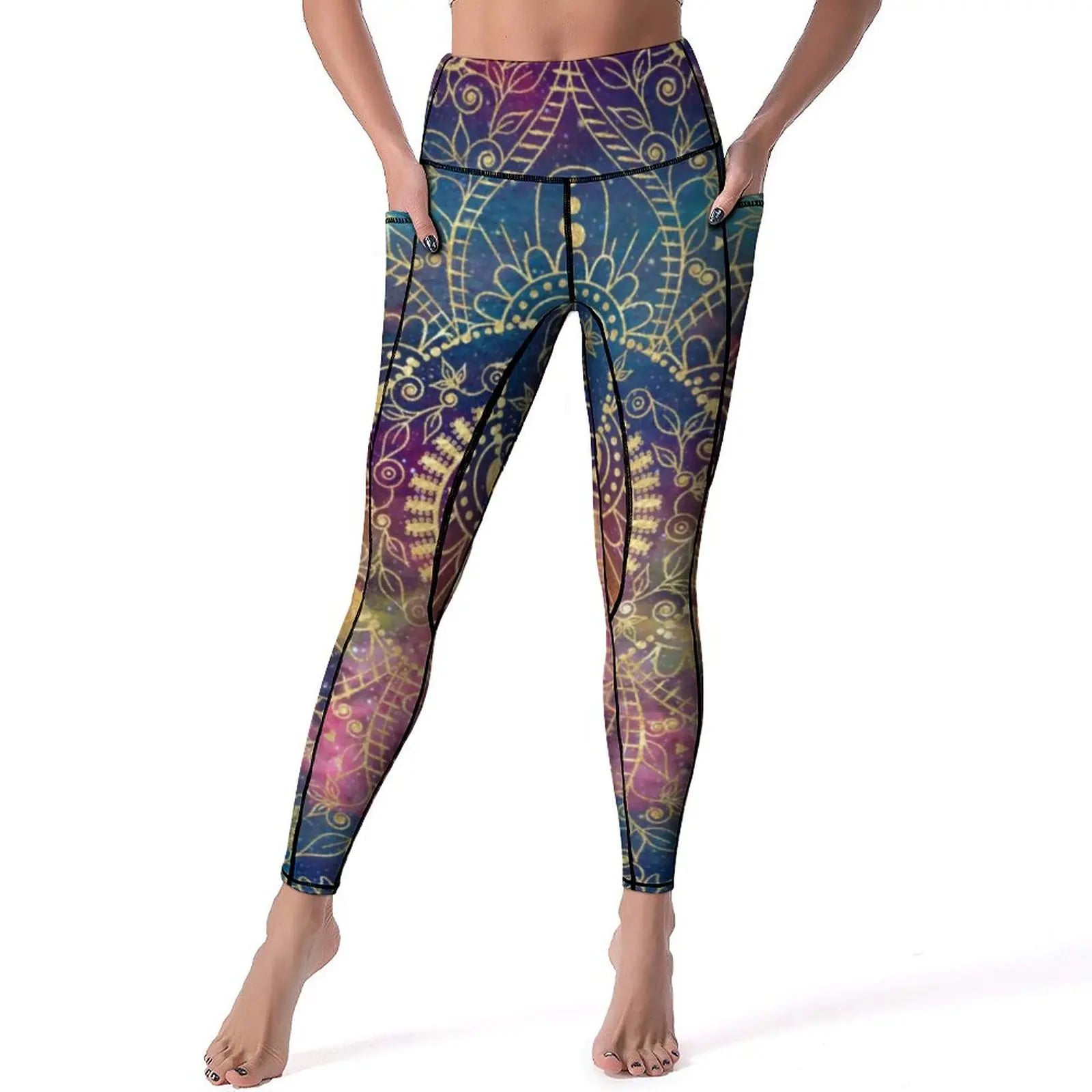 Hydrangea Floral Quality Yoga Pants Pink Lavender Print Leggings High Waist Workout Leggins Lady Funny Elastic Sport Legging