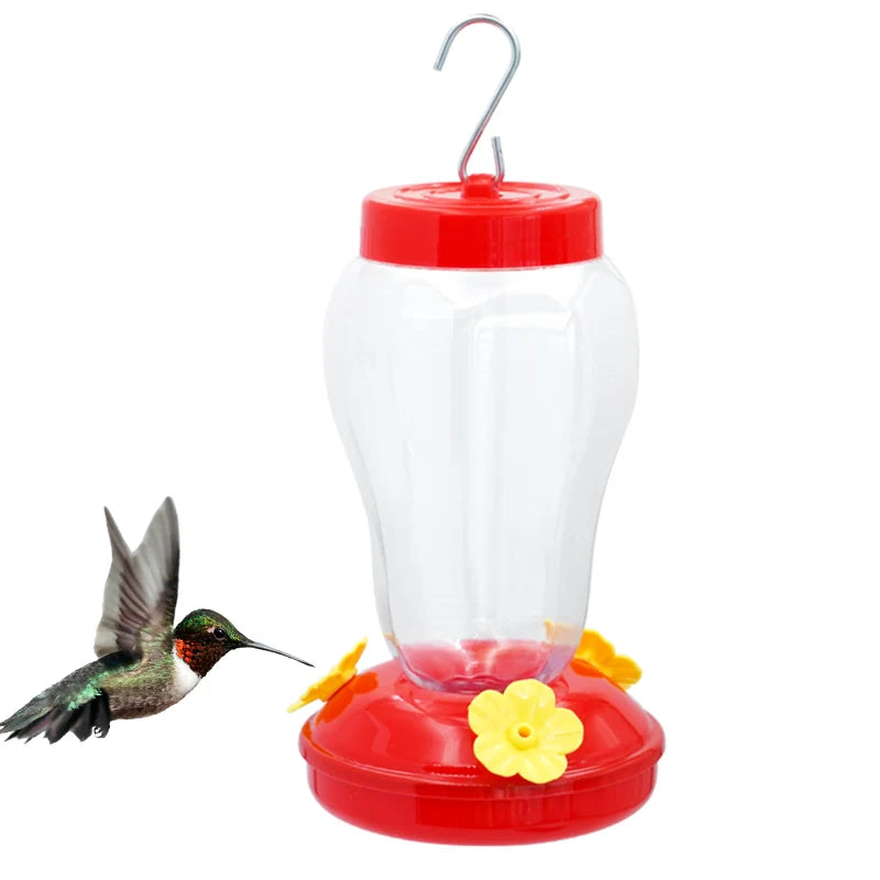 1pcs Plastics Hummingbird Feeder Bird Water Bottle Hanging Garden Outdoor Plastic Flower Iron Hook Bird Feeder