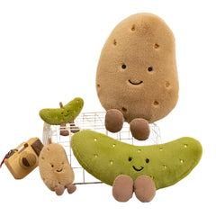 Simulation Cute Smile Potatoes Sour Cucumber Dolls Soft Stuffed Plants Funny Plush Toys