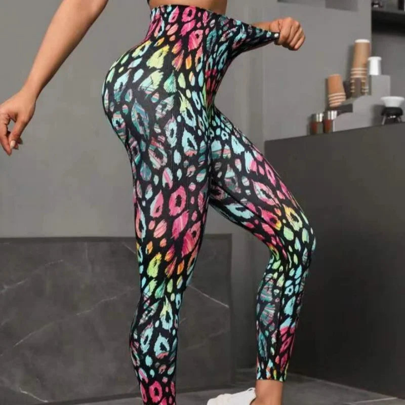 New 3D Print Tie Dye Sports Pants Women Seamless  Leggings High Waist Fitness Push Up Leggings Gym Clothing Workout Tights