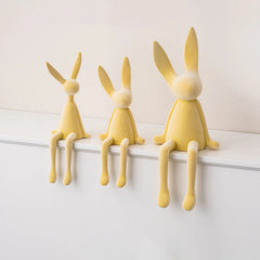 Home Decorate Flocking Figurines for Interior Gift Rabbit Statue Room Decor