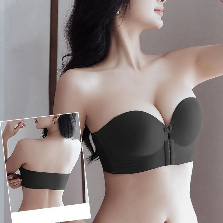 Bra Invisible Strapless Bras Anti-slip Front Buckle Small Breast Push Up Wireless Female Lingerie Women Underwear