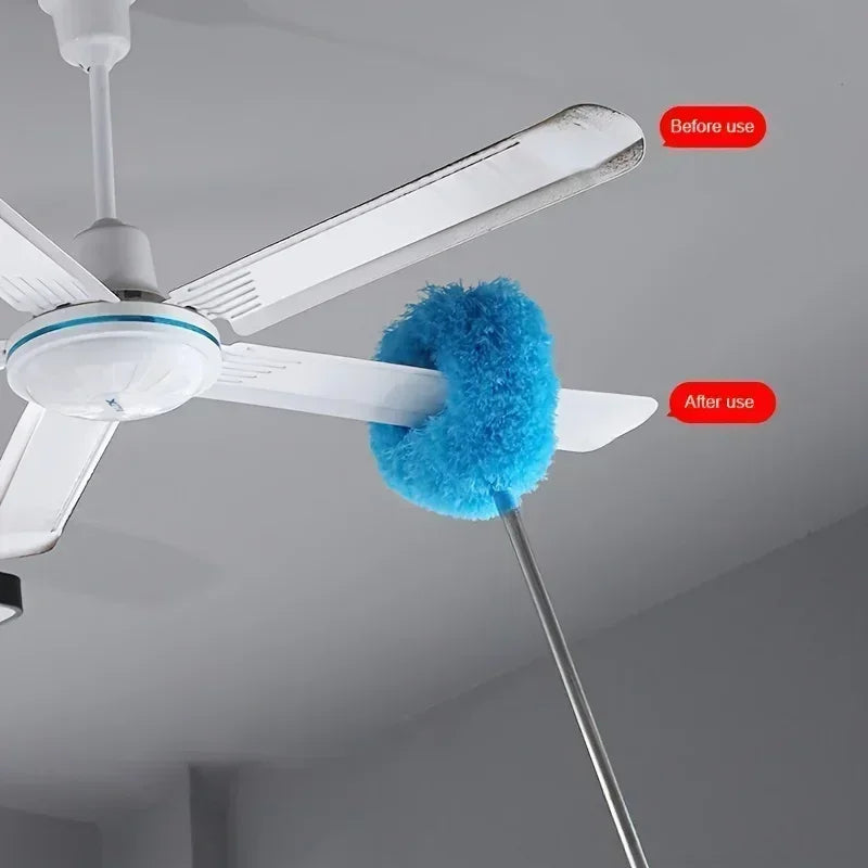 Ceiling Fan Cleaner with Extension Bar - Removable, Washable, Battery-Free Dust Brush