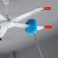 Ceiling Fan Cleaner with Extension Bar - Removable, Washable, Battery-Free Dust Brush