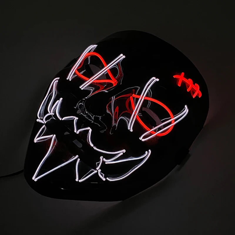 Light Up Haunted house Face Mask LED Luminous Purge Mask Halloween Props