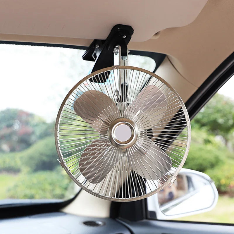 Clip Car Fan Portable 12V/24V Cooling Low Noise Electric Fan