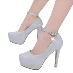 Super high heels Women summer elegant woman heeled shoes Fashion Ankle buckle Bride Shoes