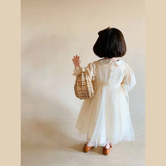 Baby Kid Girl Spring Summer Cream Color Kids infant Dresses