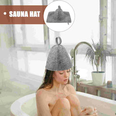 1 Set of Sauna Hat and Pad Set Supple Felt Bathing Hat Kit Thickened Felt Sauna Hat Set