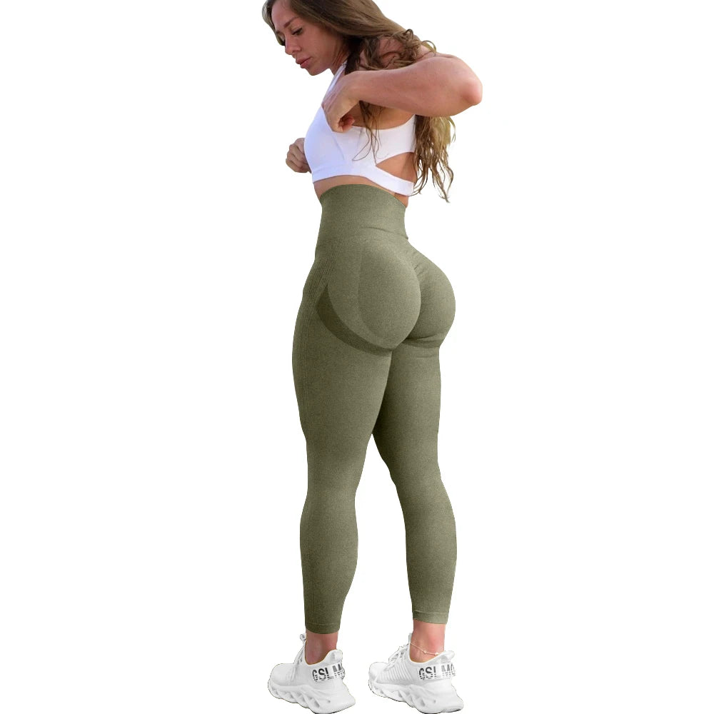 Women Butt Lifting Yoga Leggings Elastic Workout High Waist Tummy Control Ruched Booty Pants