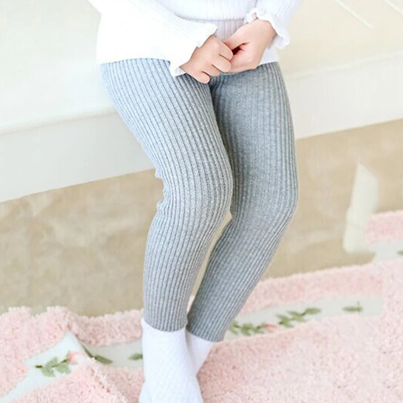 Spring Autumn Threaded Pants 3-8 Years Girls Leggings