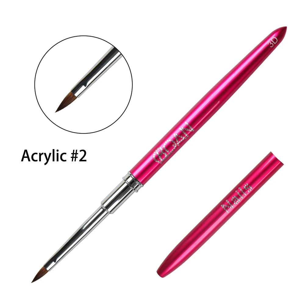 Rose Gold  Acrylic Nail Brush 3D Pure Handmade Nail Brushes