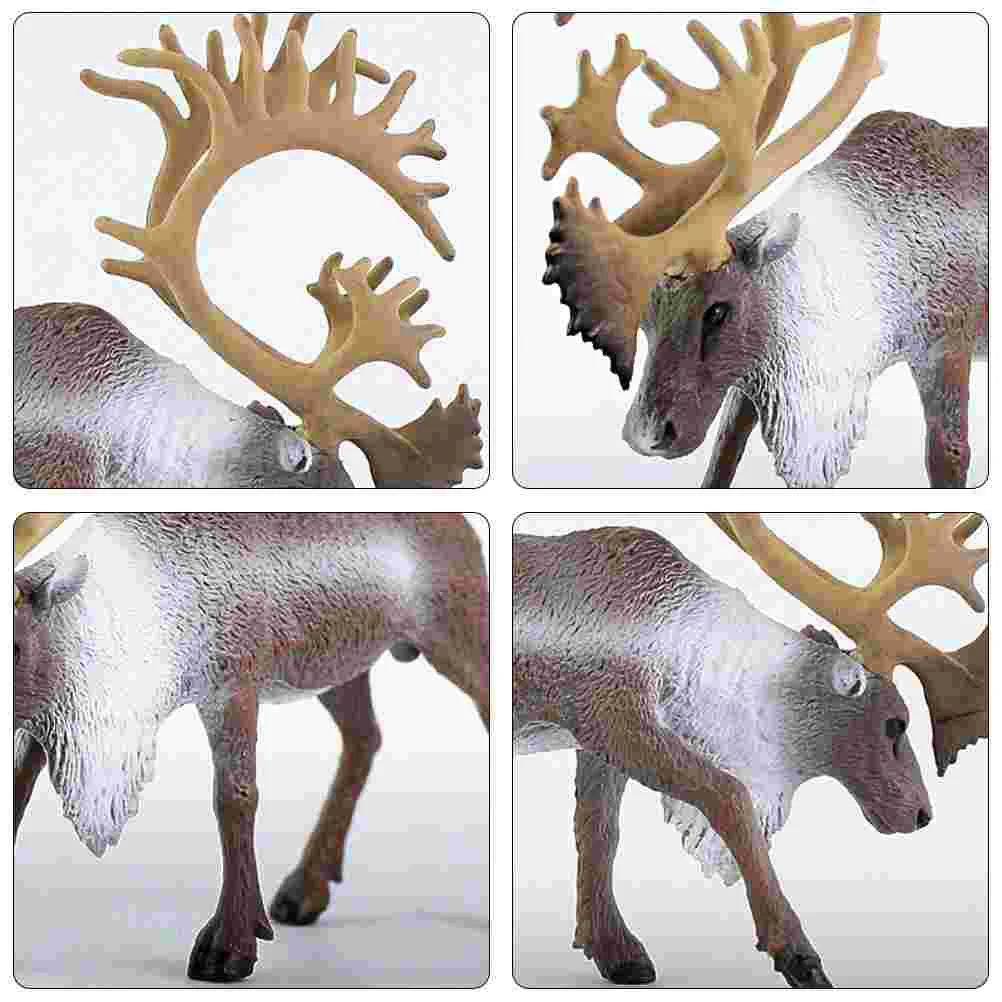 Reindeer Model Ornaments Kids Toy Simulation Wild Animal Decor Decorative Models Home Household Furnishing