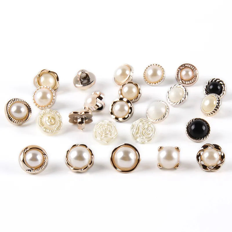 Women's Shirts Sweaters Pearl Retro Button Resin Shank Plastic Buttons