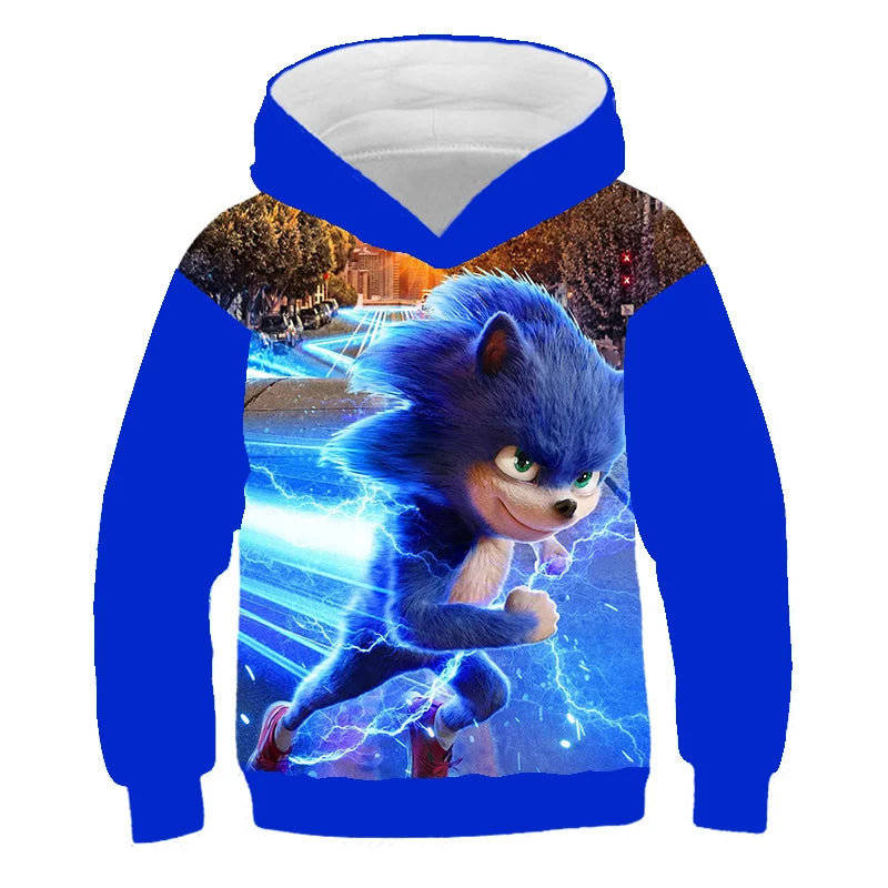 Japanese anime Sonic children's boy cartoon hoodie sweatshirt  3D printed cartoon boy and girl hoodie sweatshirt