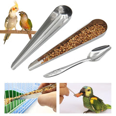 Bird Feeding Spoon Pet Bird Parrot Bird Cage Add Food Spoon Stainless Steel Feede Bird Food Spoon Feeding Bird Supplies