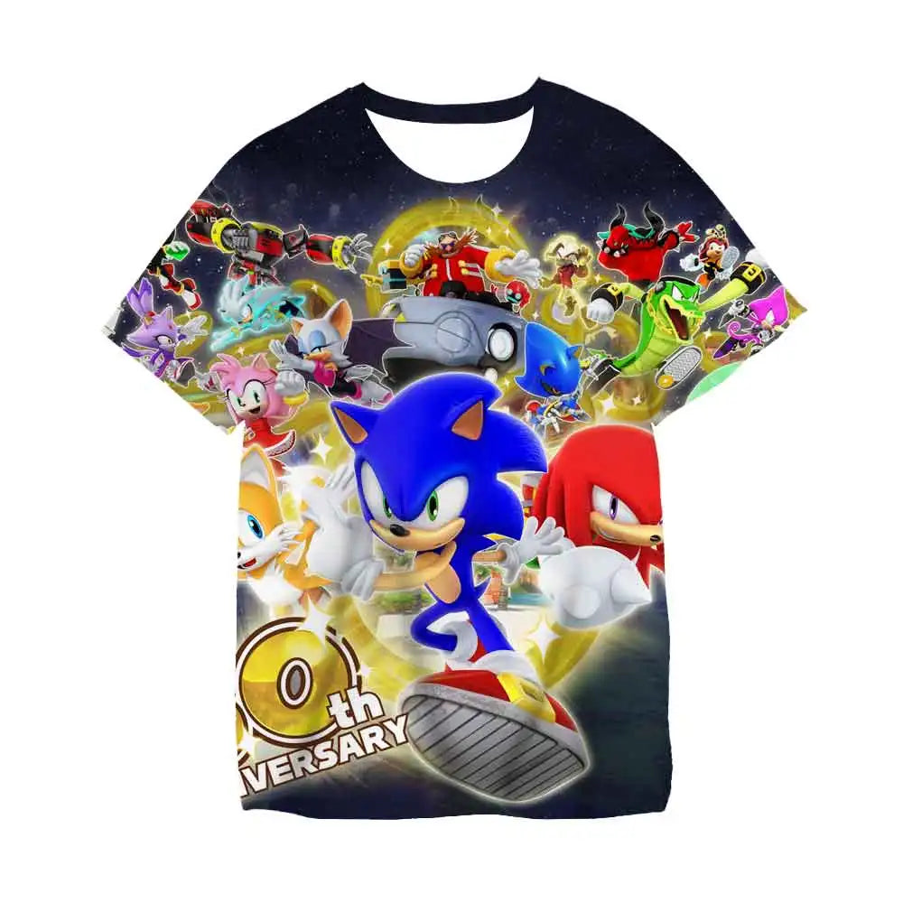 Boys Sonic T-Shirt Kids TShirts Baby Boys Casual Short Sleeves Print T-shirt For Boy Summer Children Tee Shirts Tops