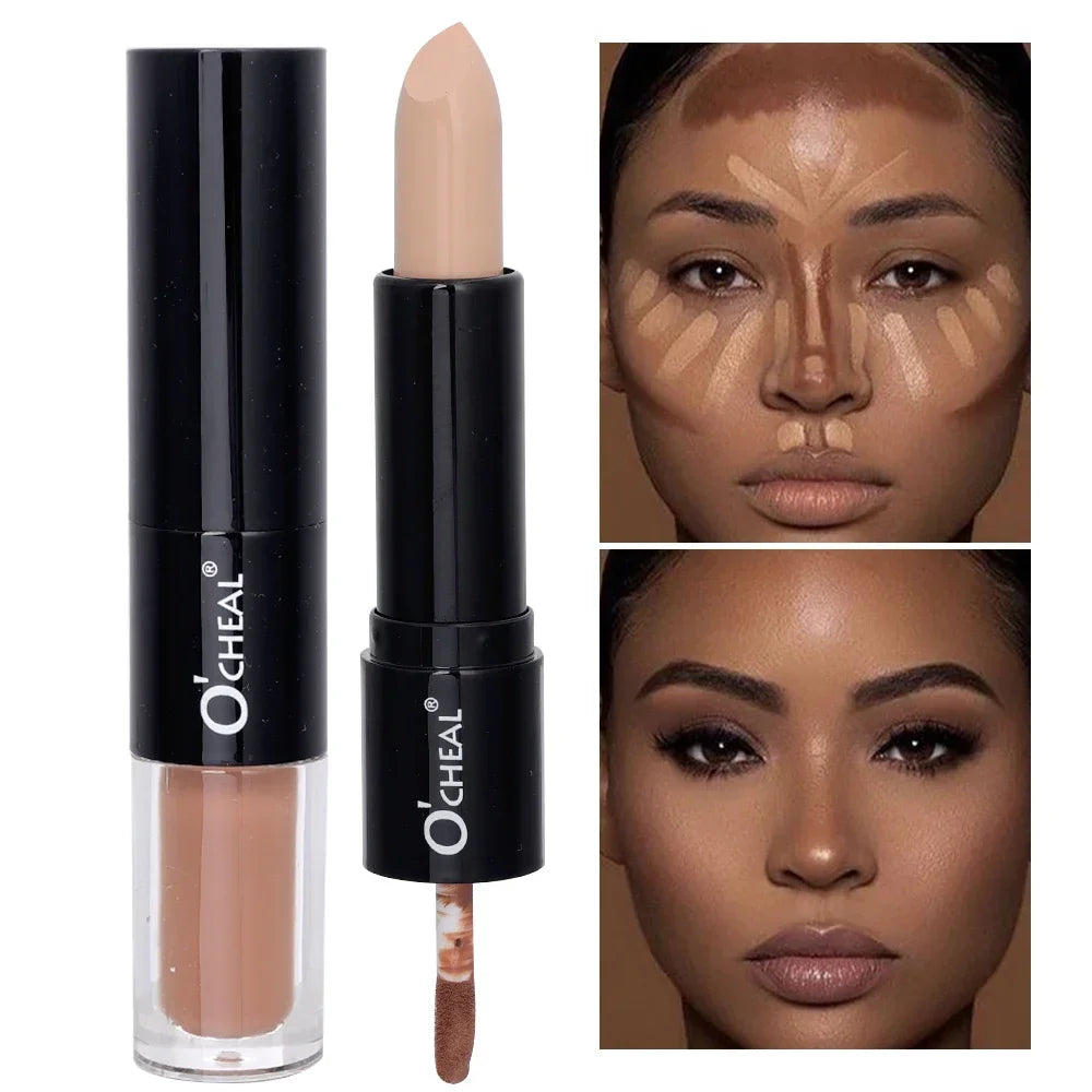 Face Brown Bronzer Contour Stick Double-headed Brightening Face Make Up Pen Smooth Contour Shadow Highlight Concealer Cosmetics