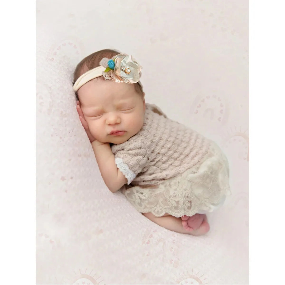 Infant Photography Outfits Newborn Lace Trim Dress
