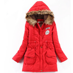 New Winter Women Jacket Medium-long Thicken Outwear Hooded Wadded Coat