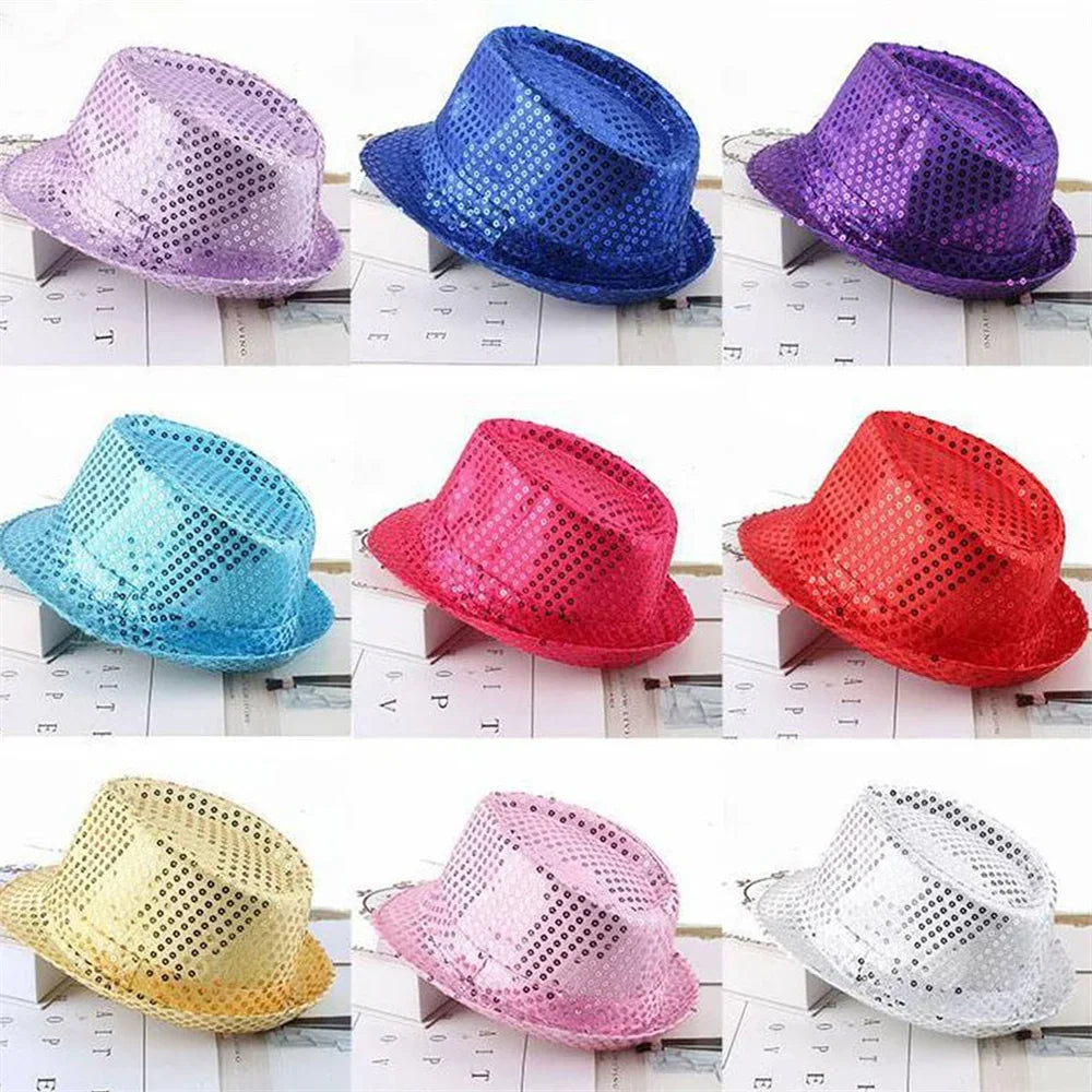 Play Prop Performance Costume Women Men Shiny Beading Hats Dance Show Party Hip Hop