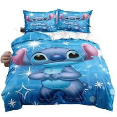 Hot Lilo Stitch Bedding Set Boys Girls Decorate Bedroom  Cover Pillowcases for Kids Gifts