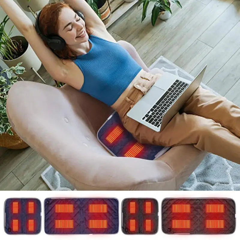 Electric Heated Chair Cushion Portable USB Heating Seat Pad 3 Levels Winter Warm Cushion Mat