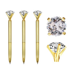 Diamond Ballpoint Pens Gold Large Crystal Pens Rhinestones Ballpoint Pens