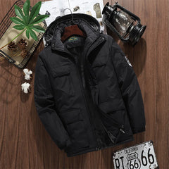 Men Warm Thick Windproof Jacket Brand Winter Parkas Men Quality Multi-pocket Hooded Coat Men's Fashion Waterproof Outwear  M-9XL