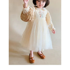 Baby Kid Girl Spring Summer Cream Color Kids infant Dresses