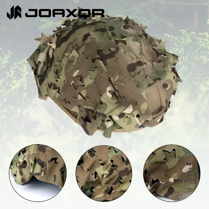 JOAXOR Airsoft FAST Tactical Helmet Cover Camo Paintball Hunting Shooting Camouflage Gear 4 Colors