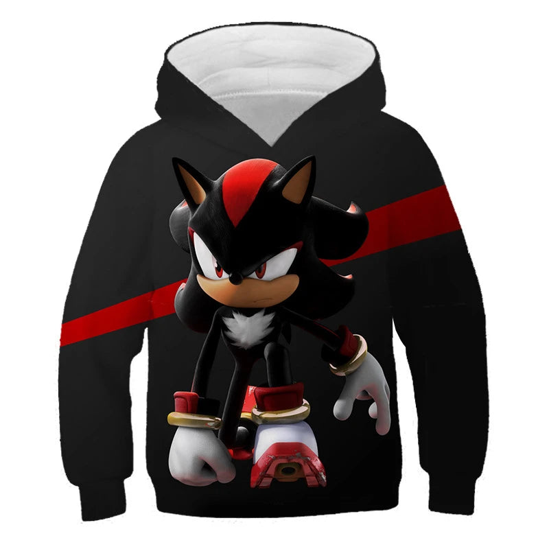 Children's Clothes Sonic 3D Hoodie for Kids Boys and Girls Cartoon Printing Sweatshirt Long Sleeve Spring Autumn Animation