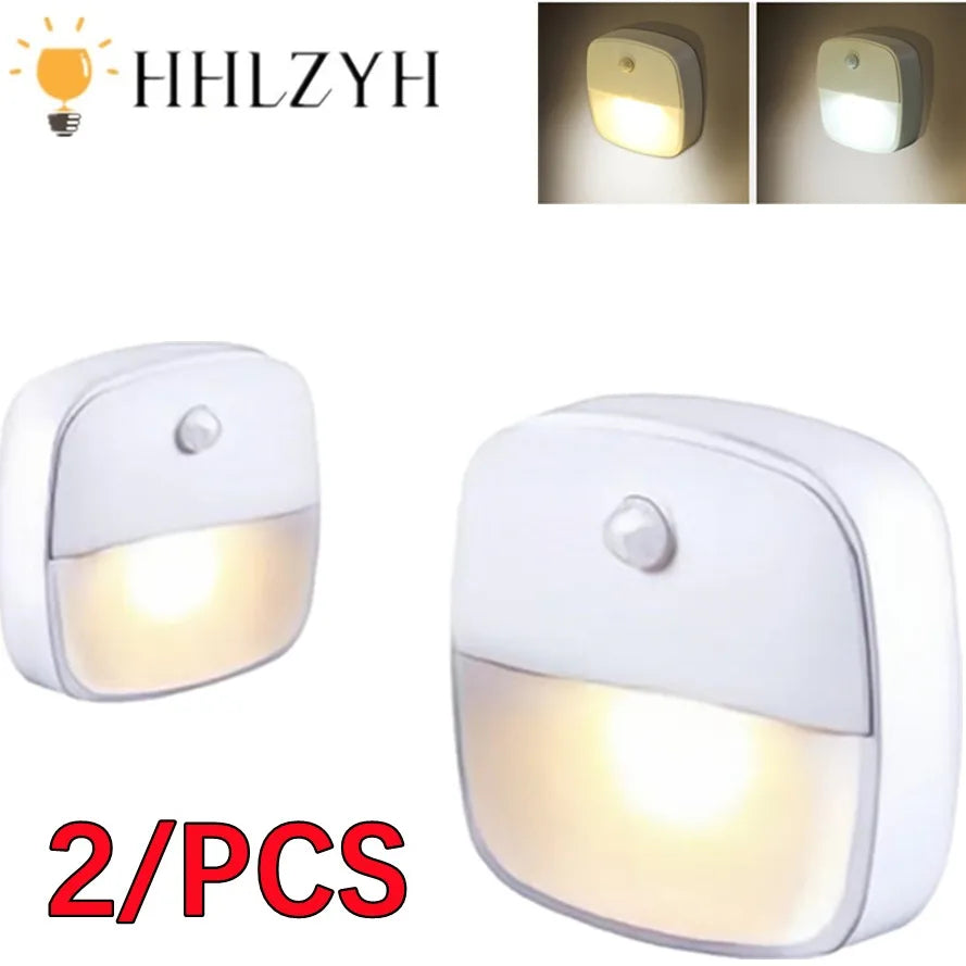 HHLZYH LED Night Lights AAA Battery Powered Motion Sensor Light Bedroom Wall Staircase Closet Aisle Body Induction Lamp