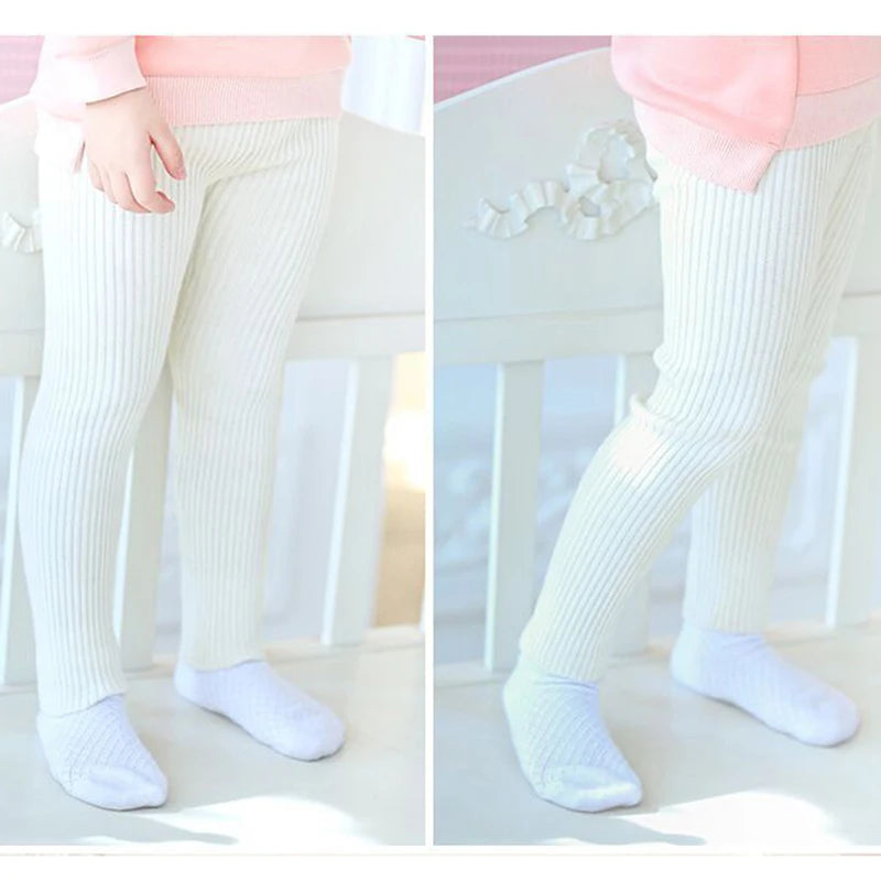 Spring Autumn Threaded Pants 3-8 Years Girls Leggings