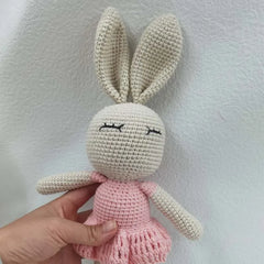 Baby Crochet Stuffed Bunny Toys Soft Cotton Knitted Plush Rabbit Doll