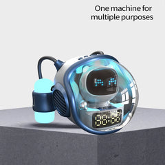 Bluetooth5.1 Smart Audio Spaceship Wireless Clock Alarm Night Light TFcard Column Speaker