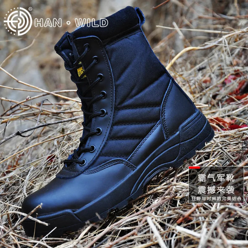 Military Tactical Boots Men Breathable Canvas Lace Up Safety Casual Shoes