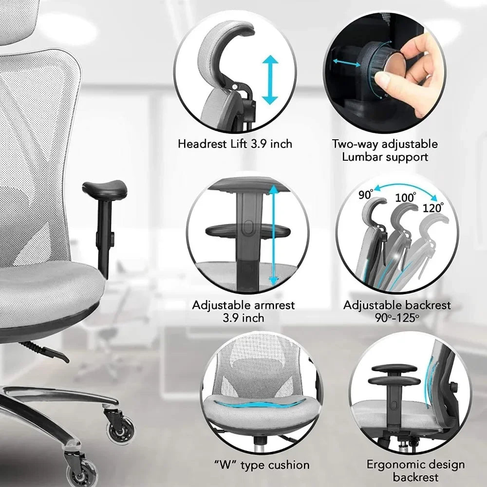 Office Chair with Lumbar Support and Rollerblade Wheels  Office Chairs